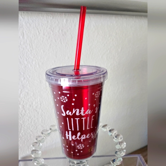 Santa's Little Helper insulated Tumbler w/ Straw • NEW - Picture 2 of 8
